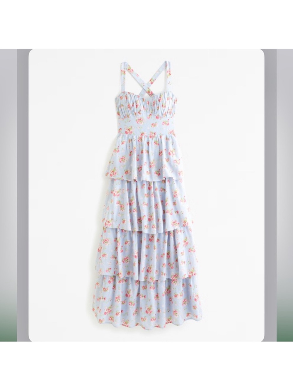Abercrombie & Fitch Light Blue Floral Maxi Dress